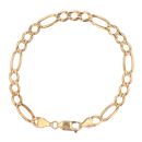 9ct Yellow Gold Figaro Bracelet 7.5"