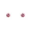 9ct Yellow Gold Pink Cubic Zirconia Stud Earrings 4mm