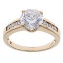 9ct Yellow Gold Cubic Zirconia Solitaire Ring