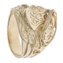 9ct Yellow Gold Patterned Saddle Ring