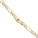 14ct Yellow Gold Monaco Classic Plain Lock Figaro Chain 20"