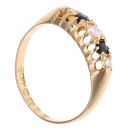 18ct Yellow Gold 0.15ct Round Brilliant Diamond and Sapphire Five Stone Ring