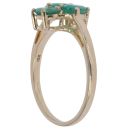 9ct Yellow Gold 0.01ct Diamond and Emerald Three Stone Ring