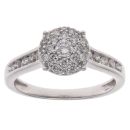 18ct White Gold 0.65ct Brilliant Cut Diamond Cluster Ring