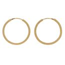 22ct Yellow Gold Dot Cut Hoop Earrings