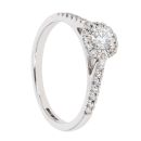 18ct White Gold 0.40cts Halo Diamond Cluster Ring