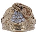 9ct Yellow Gold Cubic Zirconia Saddle Ring