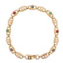 14ct Yellow Gold Multi Gemstone Bracelet 7.5"