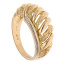 9ct Yellow Gold Plain and Textured Dome Ring