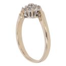 9ct Yellow Gold 0.15ct Diamond Cluster Ring