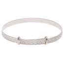 Silver Child's Greek Key Expanding Bangle By Icesia