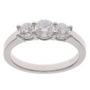 18ct White Gold 0.75ct Brilliant Cut Diamond Graduated Trilogy Ring