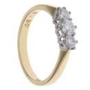 18ct Yellow Gold 0.50ct Brilliant Cut Diamond Trilogy Ring