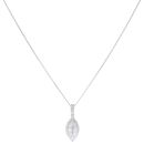 18ct White Gold 1.00ct Brilliant Cut Diamond Cluster Pendant And Chain 18"