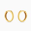 22ct Yellow Gold Hoop with Slash Texture