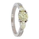 18ct White Gold Diamond Trilogy Ring by Anya Belle