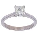 18ct White Gold 1.15ct Princess Cut Diamond Solitaire Ring