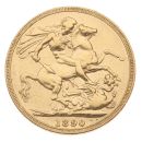 1890 Victoria Jubilee Head Australia Full Sovereign Coin