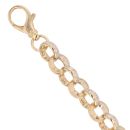 9ct Yellow Cubic Zirconia Patterned Belcher Bracelet 9"
