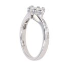 Platinum 0.65ct Princess And Baguette Cut Diamond Cluster Ring