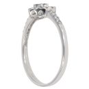 9ct White Gold 0.30ct Brilliant Cut Diamond Heart Cluster Ring