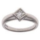 Platinum 0.40ct Princess Cut Diamond Solitaire Ring