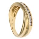 18ct Yellow Gold 0.25ct Brilliant Cut Diamond Crossover Ring