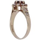 9ct Yellow Gold Cubic Zirconia and Garnet Cluster Ring