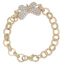 9ct Yellow Gold Cubic Zirconia Butterfly Bracelet 6.5"