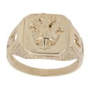 9ct Yellow Gold Welsh Feathers Signet Ring