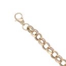 9ct Yellow Gold Patterned and Plain Belcher Bracelet 8.5"