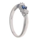 18ct White Gold 0.20ct Diamond And Sapphire Ring