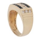 14ct Yellow Gold 0.90ct Brilliant Cut Diamond and Sapphire Signet Ring