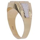 14ct Yellow and White Gold Patterned Signet Ring