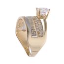 14ct Yellow And White Gold Cubic Zirconia Ring