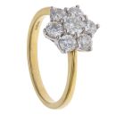 18ct Yellow Gold 1.24ct Brilliant Cut Diamond Daisy Cluster Ring