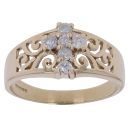 9ct Yellow Gold 0.25ct Brilliant Cut Diamond Cross Fancy Ring