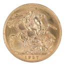 1927 George V Large Gead South Africa Full Sovereign Coin