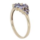 9ct Yellow Gold Tanzanite Floral Cluster Ring
