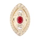 14ct Yellow Gold Red Gemstone  Ring