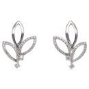 18ct White Gold 0.25ct Brilliant Cut Diamond Leaf Earrings