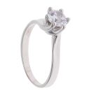 9ct White Gold Cubic Zirconia Single Stone Ring