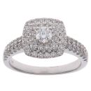 18ct White Gold 1.00ct Brilliant Cut Diamond Cluster Ring