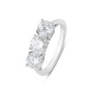 9ct White Gold 2.00ct Lab Grown Diamond Trilogy Ring G VS And Lab Grown