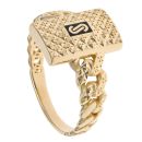 14ct Yellow Gold Monaco Alternate Flex Patterned Signet Ring