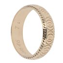 9ct Yellow Gold Patterned Wedding Band 6.1mm