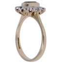 9ct Yellow Gold 0.20ct Diamond and Amethyst Cluster Ring