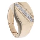9ct Yellow Gold 0.05ct Diamond Signet Ring