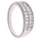 18ct White Gold 1.50ct Brilliant and Baguette Cut Diamond Four Row Ring