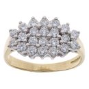 18ct Yellow Gold 0.85ct Brilliant Cut Cluster Ring